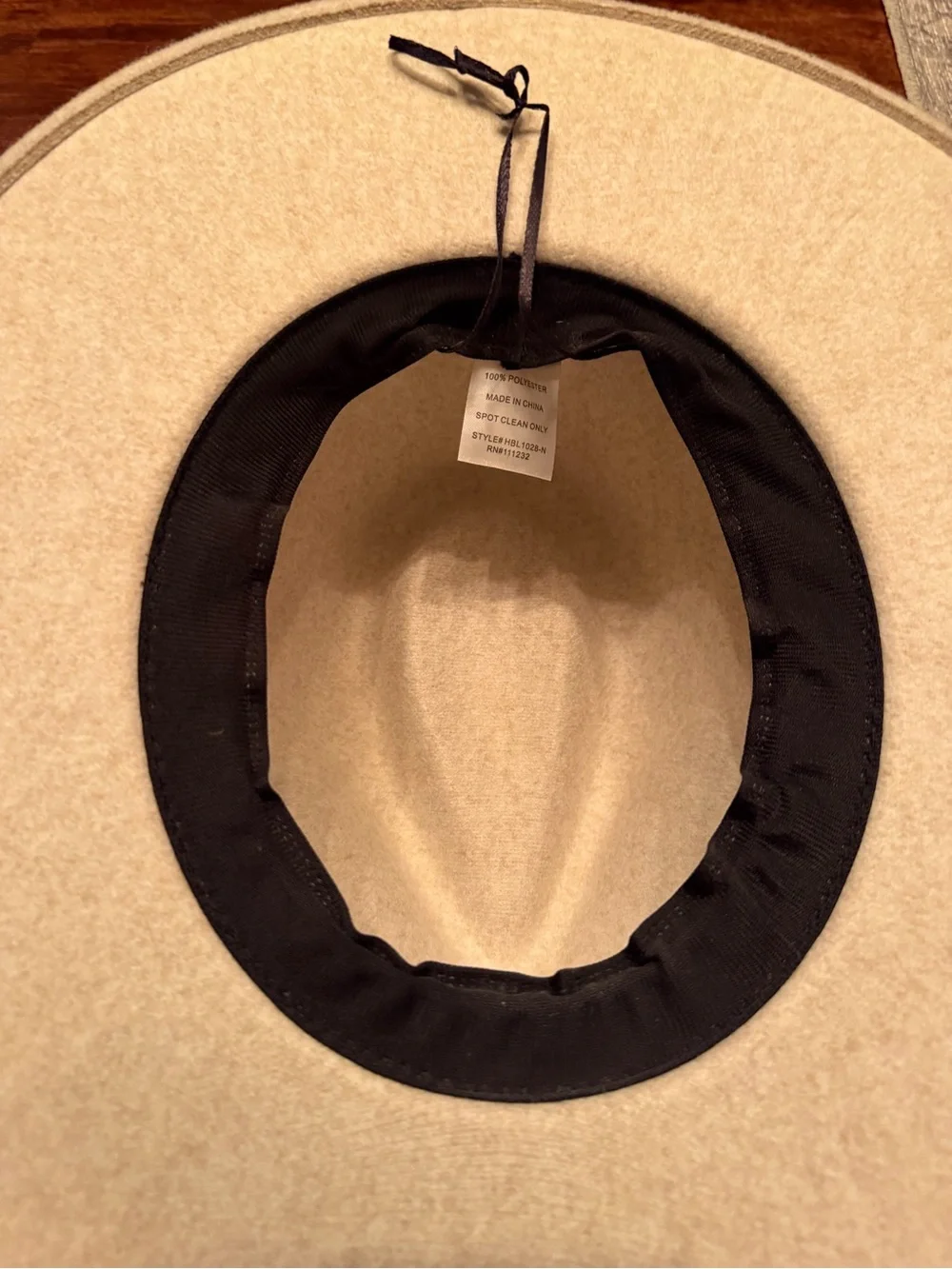 Buckle Wide Brim Felt Fedora Hat in Beige